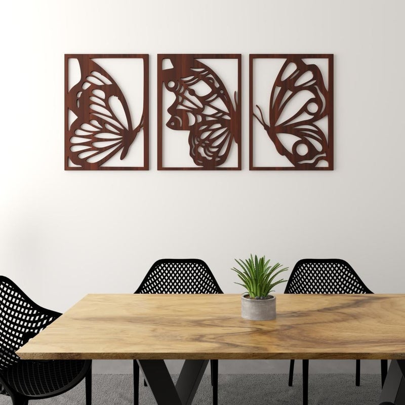 Marktna Wooden decorative sculpture in a butterfly design, measuring 90 x 40 cm - Image 1