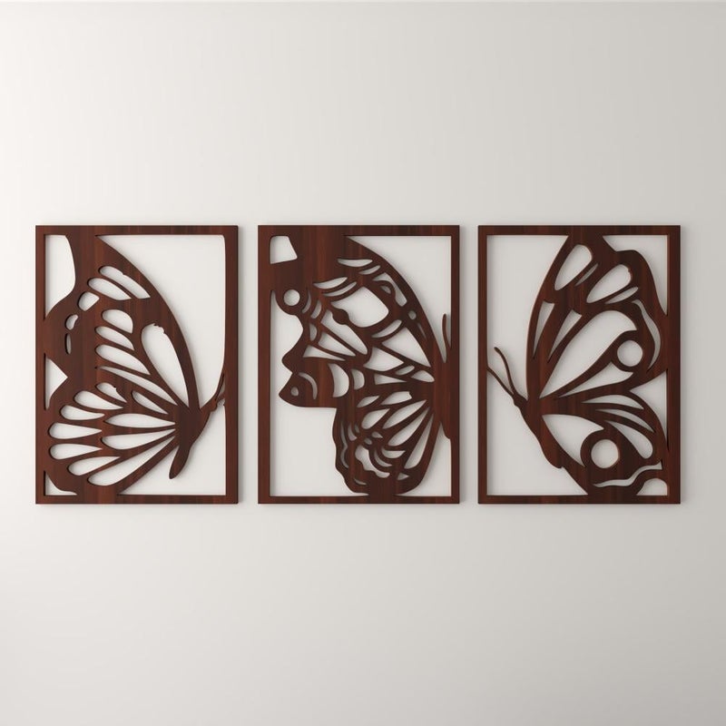 Marktna Wooden decorative sculpture in a butterfly design, measuring 90 x 40 cm - Image 3