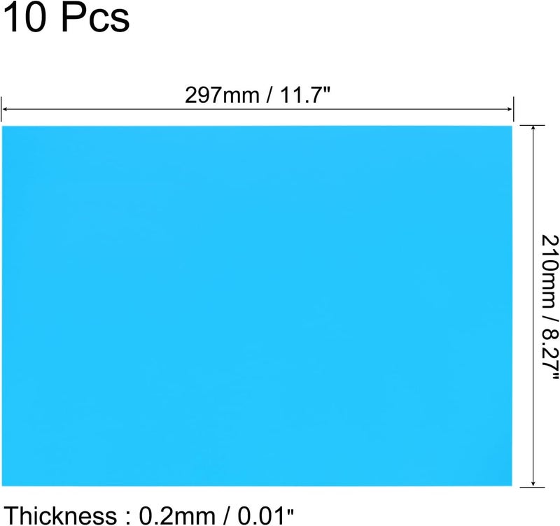 10Pcs A4 Gel Light Lighting Filter Overlay Transparent Color Correction Plastic Vinyl PVC Sheets Photography Television Blue,0.2mm - Image 2