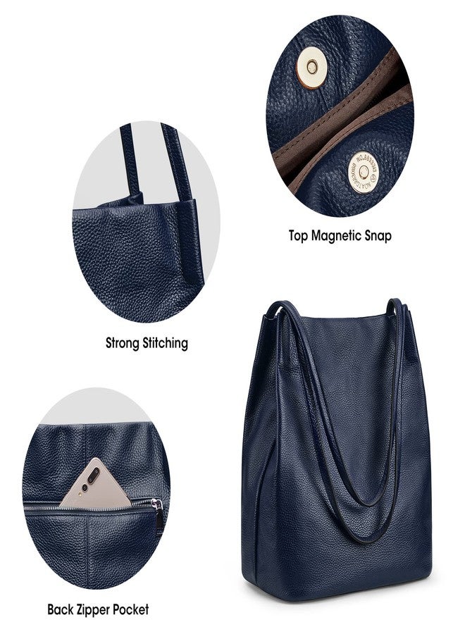 Kattee Women Soft Genuine Leather Totes Shoulder Bag Purses and Handbags with Top Magnetic Snap Closure - Image 5
