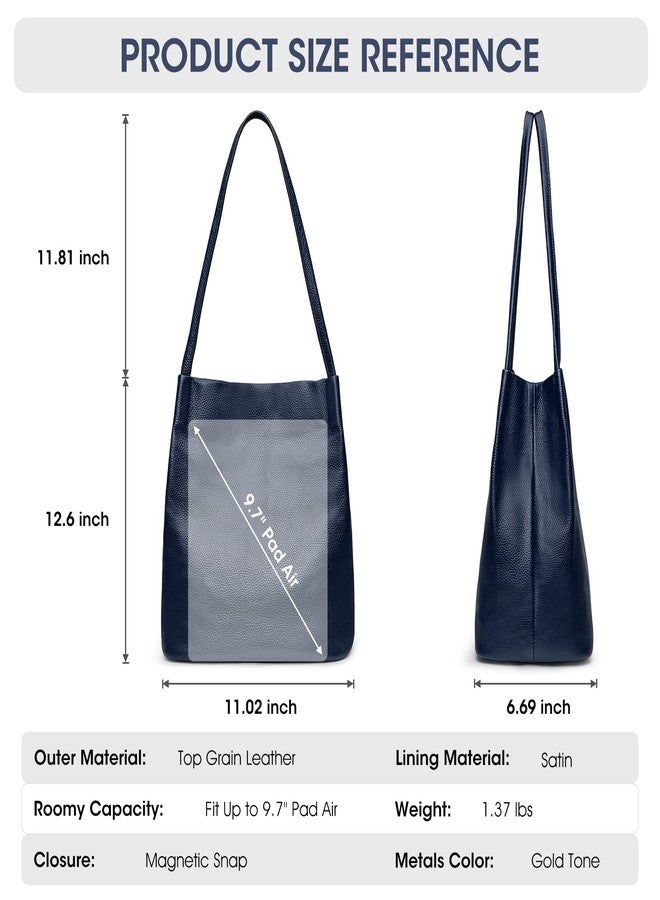 Kattee Women Soft Genuine Leather Totes Shoulder Bag Purses and Handbags with Top Magnetic Snap Closure - Image 3