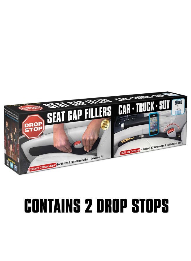 Drop Stop The Original Patented Car Seat Gap Filler (As Seen On Shark Tank) - Between Seats Console Organizer, Set of 2 and Slide Free Pad and Light - Image 2