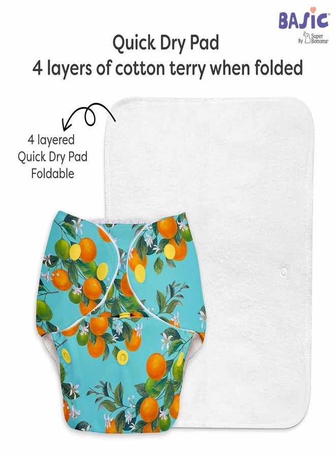 Superbottoms Basic Leakage-proof advanced cloth diapers for babies, High Absorbent 100% cotton 7 reusable diaper and 7 insert pad Combo Pack washable cloth diaper 3M -3Years Adjustable, Reduces Rash - Image 3