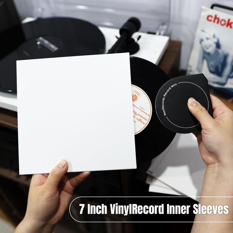 sdroceRyaM 7'' Record Cardboard Outer Jackets White EP Jacket Covers Anti-Static Vinyl Record Paper Protection Covers for 45 RPM 7 Inch Record - 10 Pack - Image 4