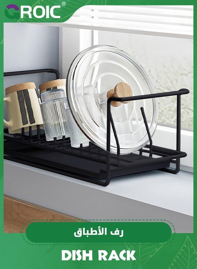 GROIC حامل تجفيف الأطباق القابل للتوسيع فوق الحوض قابل للتعديل على المنضدة مع حامل أدوات غير قابل للصدأ للمطبخ - Image 3