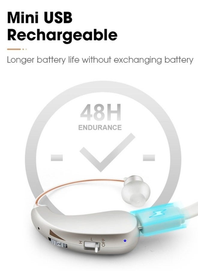 Gonice Hearing Aids for Seniors Rechargeable, Adults Hearing Amplifiers For Severe Hearing Loss, Invisible In Ear Hearing Assist Devices, BTE Hearing Aid with Charging Case, Silver  - Image 5