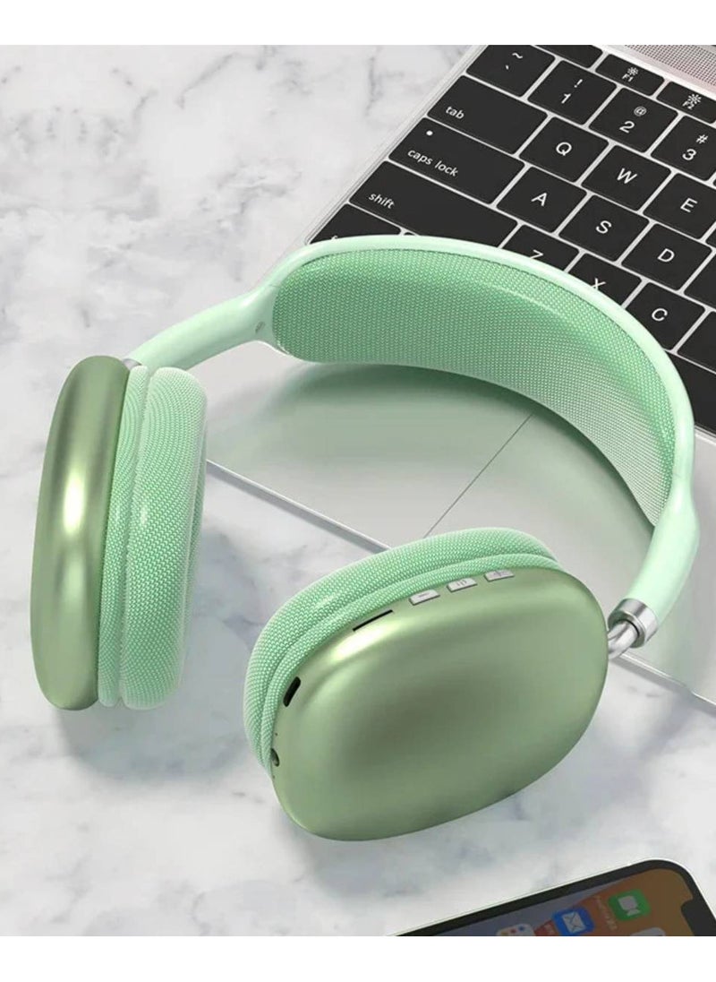 Generic - Premium Quality P9 Pro Max Immersive Active Noise Cancelling Over-Ear Headphones, Epitome of Cutting-Edge Design and Premium Sound Quality. Elevate Your Listening Experience, Fusion of Style and Comfort (Classic, GREEN) - Image 1