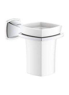 Grohe Grandera Soap Dispenser 12×10 cm -Silver/White  - Image 2