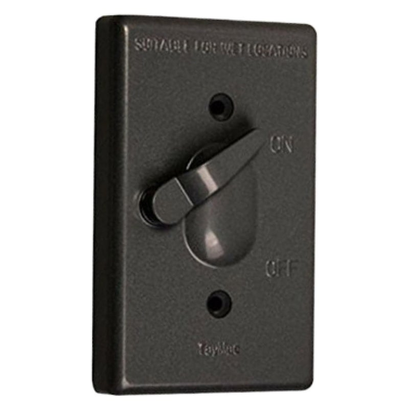 TayMac TC100Z Weatherproof Toggle Cover 1Gang Vertical Device Mount Bronze