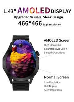 WAPIK Korean Brand Smart Watch ST20，Business Smartwatch, Waterproof Fitness Watch, Bluetooth Calling, Compatible with Android and iOS,Smartwatch For Men, Zinc Alloy Vacuum Plating, Heart Rate Monitoring，Black  - Image 2