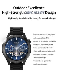 WAPIK Korean Brand Smart Watch ST20，Business Smartwatch, Waterproof Fitness Watch, Bluetooth Calling, Compatible with Android and iOS,Smartwatch For Men, Zinc Alloy Vacuum Plating, Heart Rate Monitoring，Black  - Image 5