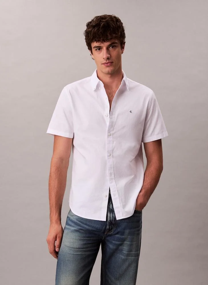 Calvin Klein Jeans  Short Sleeve Oxford Cotton Shirt for Men | Best Price UAE