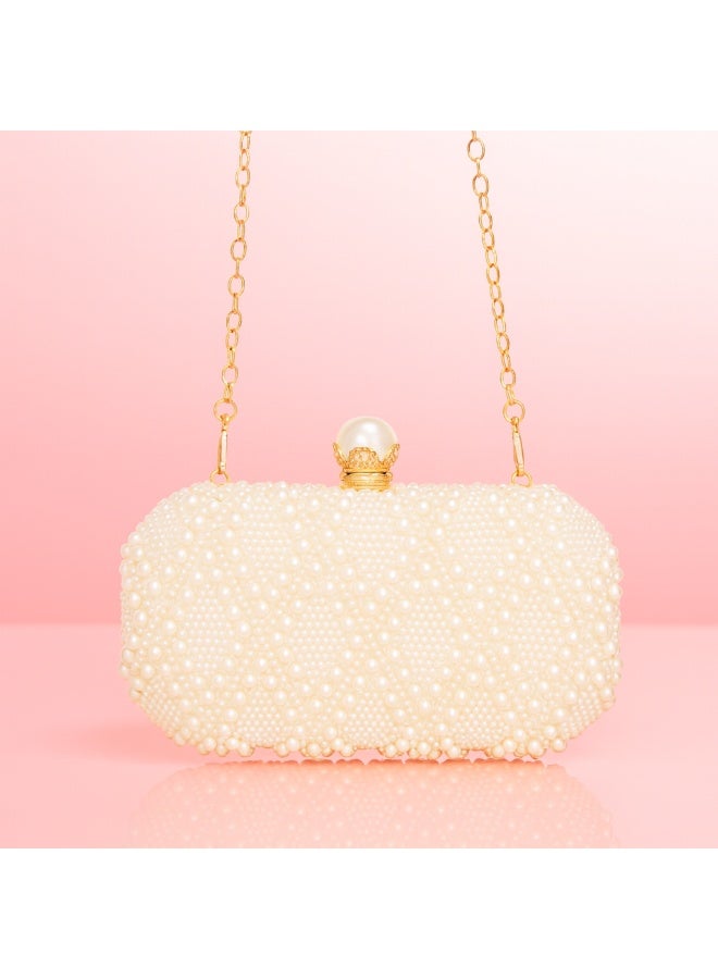 Women's Pearl Beaded Evening Clutch – Luxury Handbag for Weddings & Special Events - Image 4