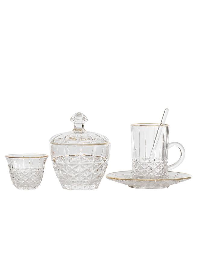 السيف  طقم تقديم بيالات زجاجي 26 قطعة شفاف - Image 2