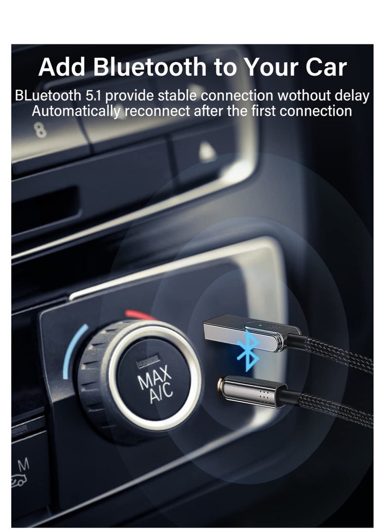 Zikra Bluetooth Aux Adapter Car Bluetooth v5.1 Receiver Jack Audio Adapter for Car Speaker Amplifier Stereo Music - Image 3