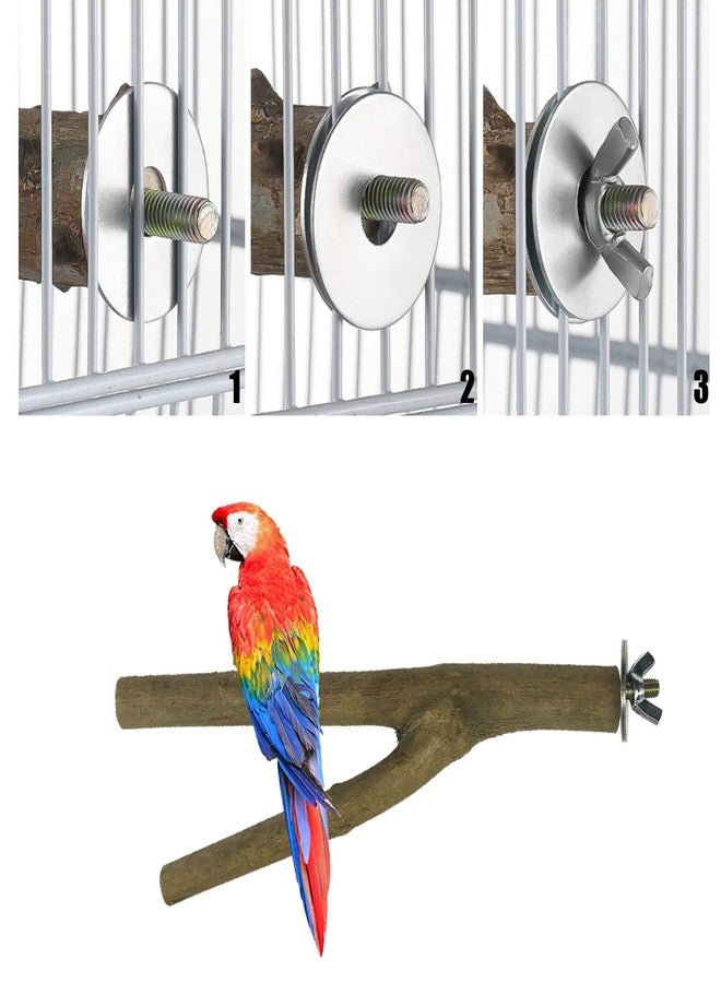 Allazone 10 PCS Natural Wood Bird Perch Stand, Bird Parrot Perch Stand Set, Wooden Parrot Perch Stand Perch Platform Cage Accessories for Parrotlets Cockatiels Budgies Parakeets - Image 5