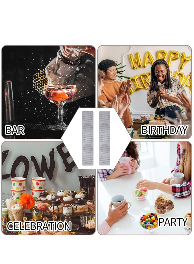 SYOSI قوالب شمع العسل سيليكون، 2 قطع قوالب فوندant مع خلايا نحل 3D مكعبة بهيئة شمع العسل لتزيين الكعك، الطين البوليمر، حلويات السكر - Image 5