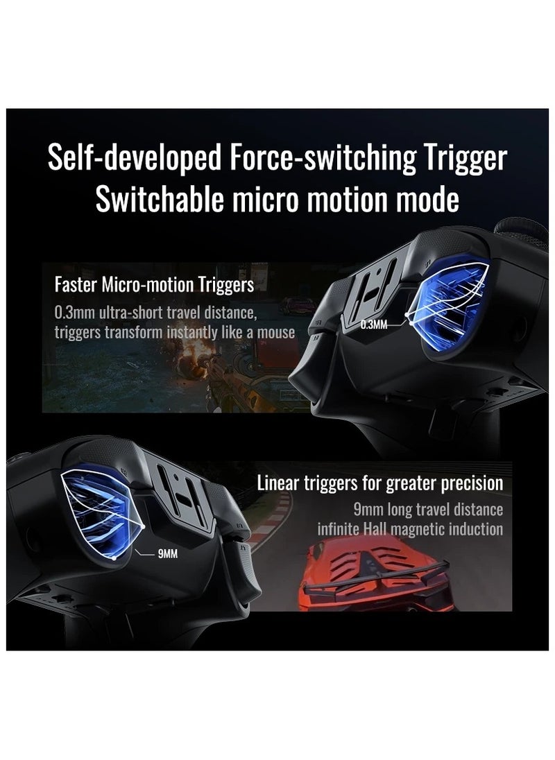 FlyDigi - Vader 4 Pro PC Controller Force Adjustment Lever Joystick Hall & Micro 2-in-1 Triggers 1000Hz Report Rate Stereo Vibration 800mAh Multi-Platform Controller for PC/NS/TV/Android/Laptop - Image 1