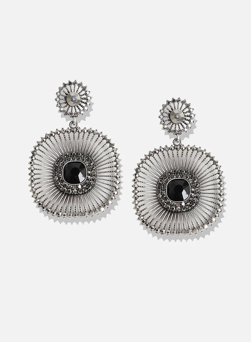 SOHI Stone Lined Square Artificial Drop Earring Jewellery