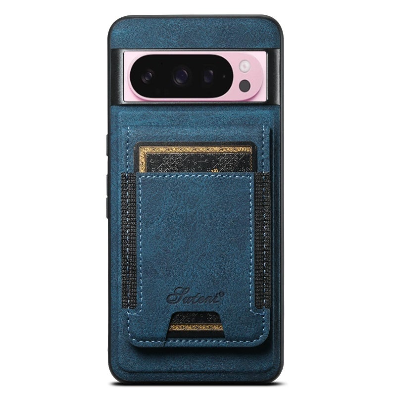 Suteni For Google Pixel 10 Pro H17 Litchi Texture Leather Magnetic Detachable Wallet Phone Case(Blue) - Image 1