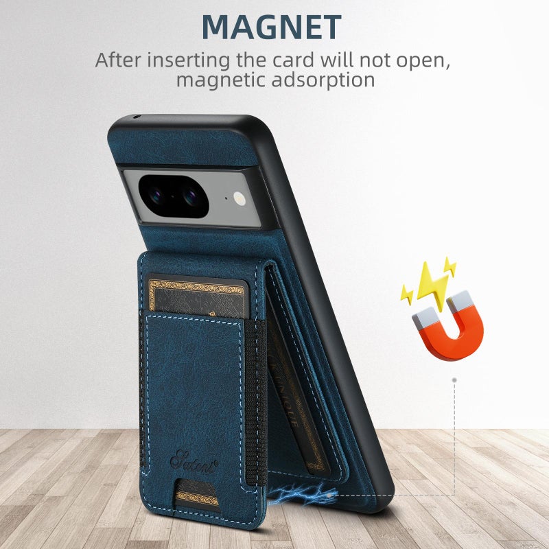Suteni For Google Pixel 10 Pro H17 Litchi Texture Leather Magnetic Detachable Wallet Phone Case(Blue) - Image 5