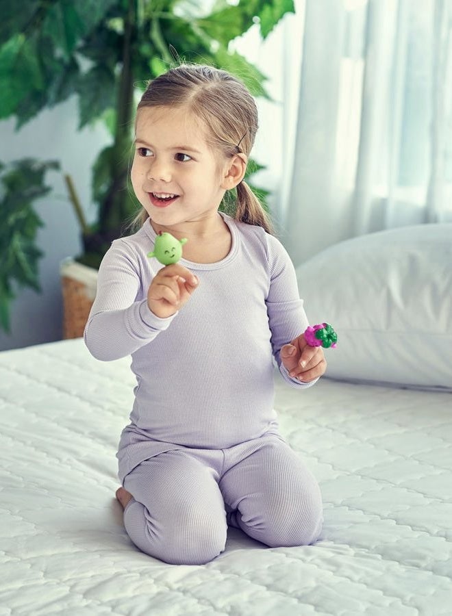 AVAUMA Baby Boys Girls Pajama Set Kids Toddler Snug fit Ribbed Sleepwear pjs for Daily Life Style, Blue, Light Purple, 3T - Image 4