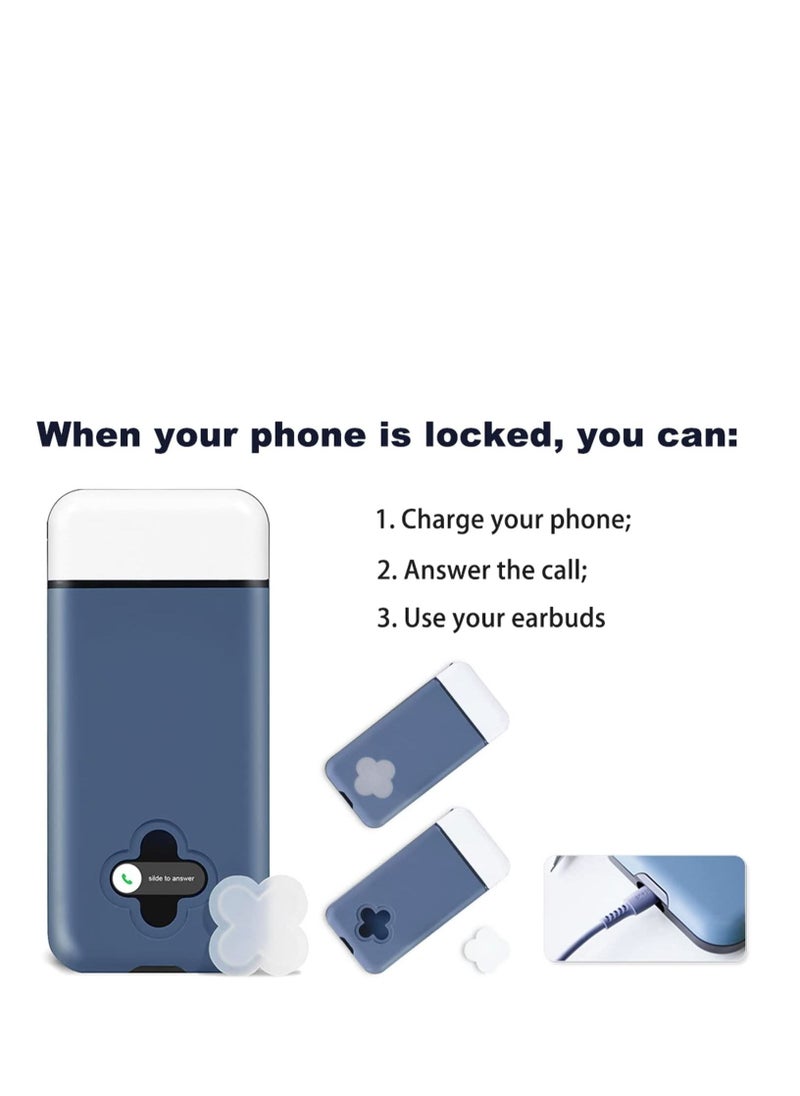 Y&D - Cell Phone Lock Box With Timer Portable Time Lock Box For Iphone And Android Phone Help To Be Self-Discipline And Focus To Achieve Goals Prevent Phone Addiction Navy - Image 1