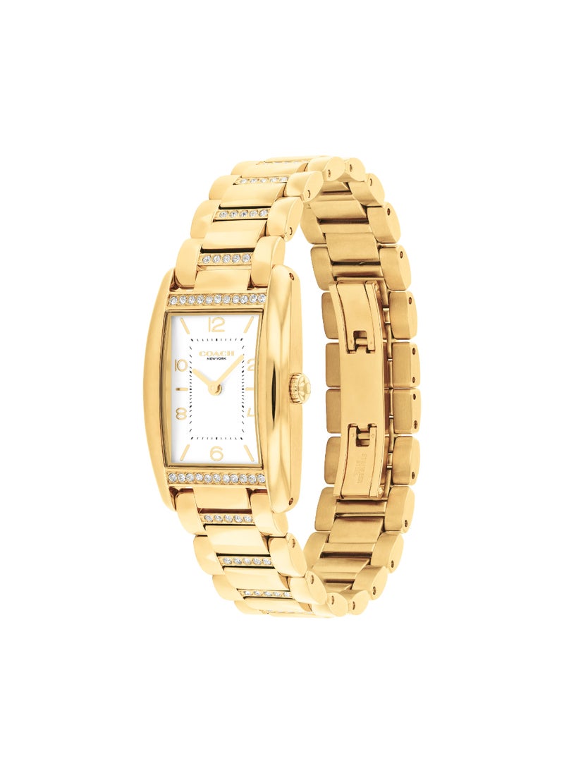 COACH - ساعة نسائية مستطيلة أنالوج بعلبة بيضاء - 14504316 - Image 1