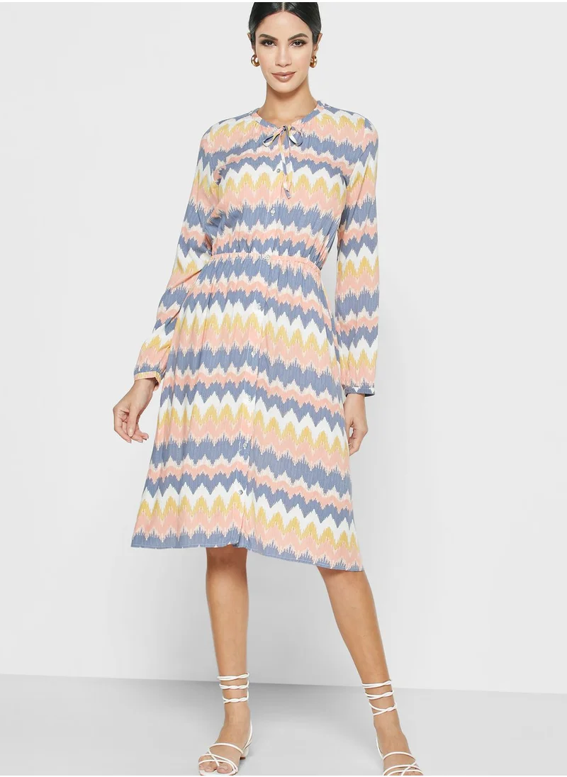 ONLY Button Through Printed Dress