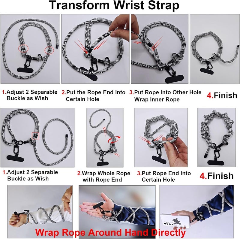Azonee Phone Lanyard Crossbody – Azonee Adjustable Neck Strap for iPhone, Universal Cellphone Shoulder Chain & Wrist Strap, Braided Lanyard for Travel, Concerts & Festivals, Key ID Holder, Anti-Theft - Image 4