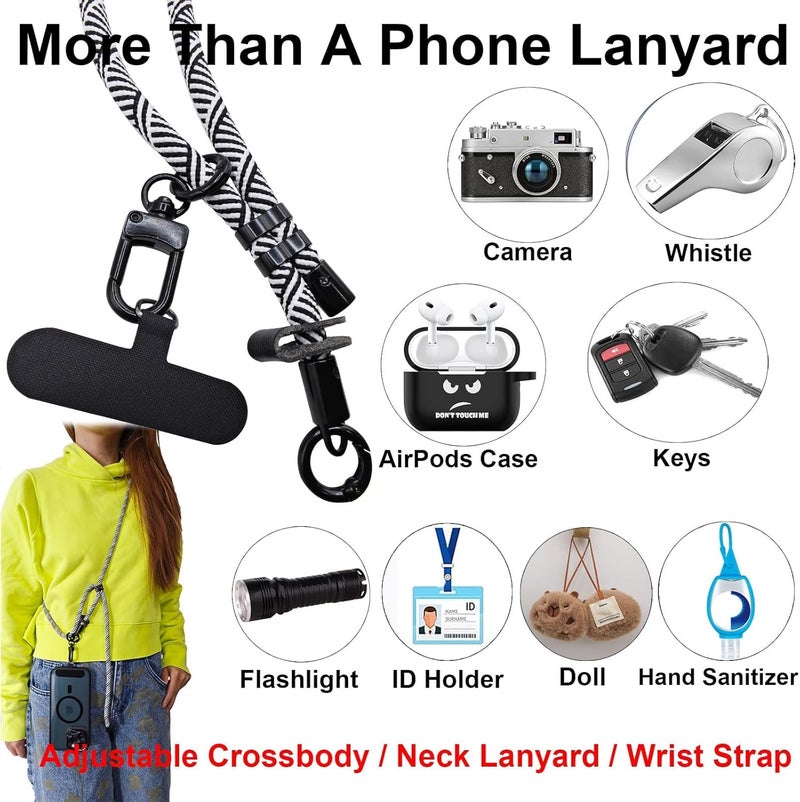 Azonee Phone Lanyard Crossbody – Azonee Adjustable Neck Strap for iPhone, Universal Cellphone Shoulder Chain & Wrist Strap, Braided Lanyard for Travel, Concerts & Festivals, Key ID Holder, Anti-Theft - Image 5