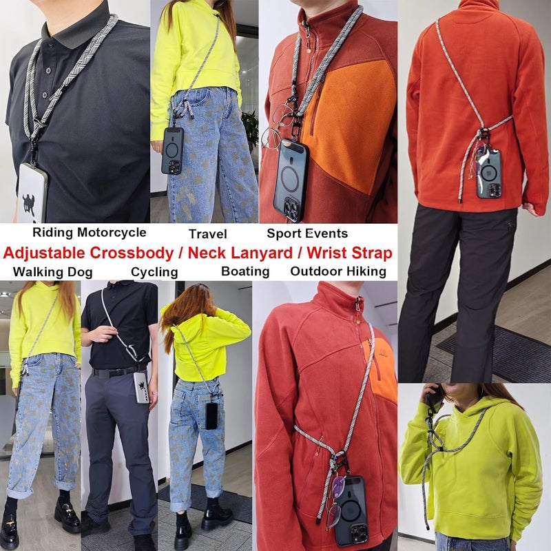 Azonee Phone Lanyard Crossbody – Azonee Adjustable Neck Strap for iPhone, Universal Cellphone Shoulder Chain & Wrist Strap, Braided Lanyard for Travel, Concerts & Festivals, Key ID Holder, Anti-Theft - Image 2