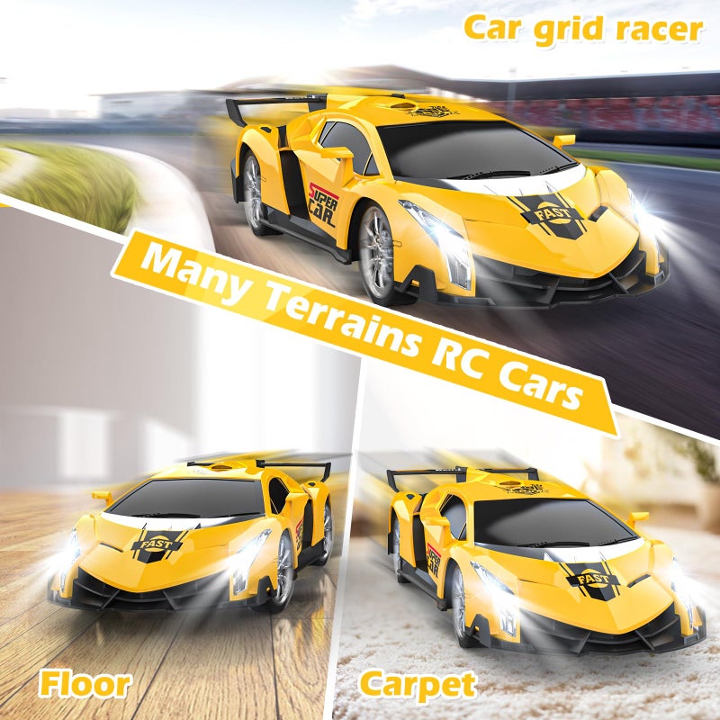 Growsland 2023 Remote Control Car, RC Cars for Kids 1:18 Electric Toy Car Hobby Racing Car Toys with Lights & Controller, Christmas Birthday Gift for 3 4 5 6 7 8 9 Year Old Boys Girls - Image 4