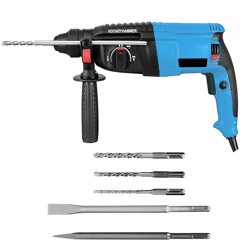 MLD 230V 26mm 3 Functions AC Electric Rotary Hammer with BMC and 5 pcs Free Accessories Impact Drill Power Electric Drill(800-900Watts,Color-Multi, Material-Plastic) - Image 1