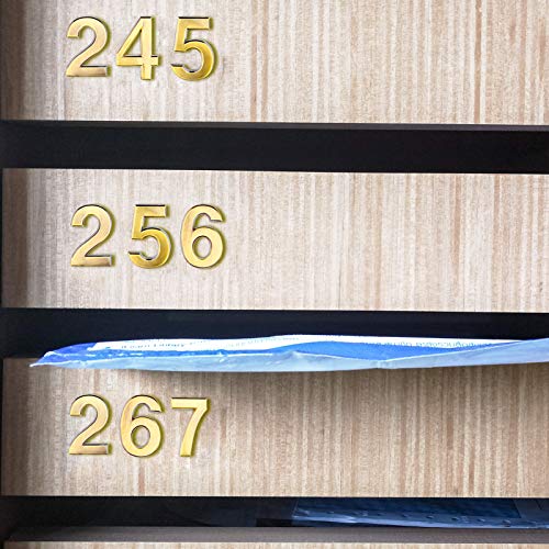 Hotop 20 Pieces House Numbers Mailbox Numbers 0-9, 3D Door Address Numbers Self Adhesive Mailbox Numbers Sticker or House, Apartment, Office, Hotel Room, Mailbox Signs (Gold,3 Inch) - Image 5