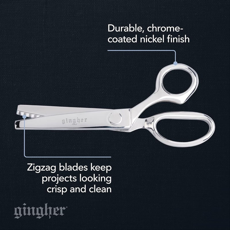 Fiskars Gingher 7.5 Inch Pinking Shears - Durable Alloy Steel with Chrome Finish - Image 2
