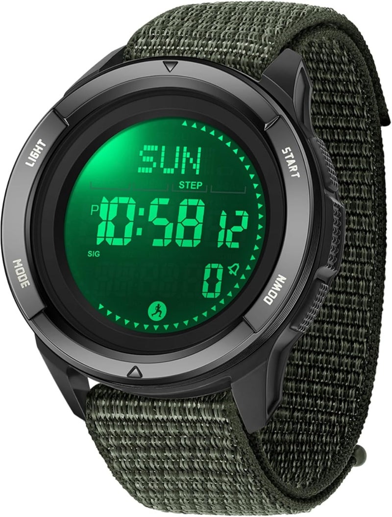 BIEWO Military Sports Watch for Men Digital Tactial Watches Men's Waterproof 5ATM Fitness Watch with Compass Metronome Calorie Step Counte Stopwatch Pacer Running Watch - Image 2