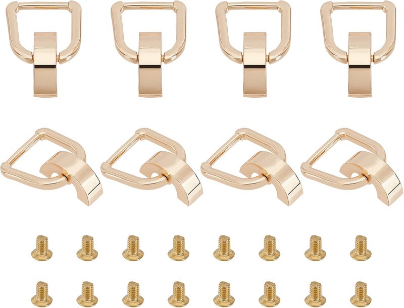 كلاراكو مجموعة من 8 مشابك تعليق للحقائب من كلاركو، مشابك جانبية معدنية مع حلقات من كلاركو، مشبك سلسلة، مشبك خطاف للحبل، لصنع حقائب اليد الجلدية بنفسك، بعرض 1.1 بوصة - Image 1