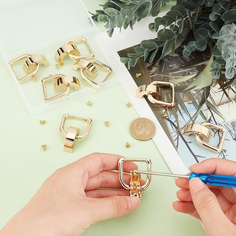 كلاراكو مجموعة من 8 مشابك تعليق للحقائب من كلاركو، مشابك جانبية معدنية مع حلقات من كلاركو، مشبك سلسلة، مشبك خطاف للحبل، لصنع حقائب اليد الجلدية بنفسك، بعرض 1.1 بوصة - Image 2