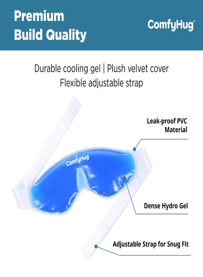ComfyHug Cooling Gel Eye Mask for Puffy Eyes, Dark Circles & Migraines - Reusable Cold Compress Therapy Pack with Adjustable Strap for Sleep, Headaches & Eye Relaxation (Pack of 1) - Image 2