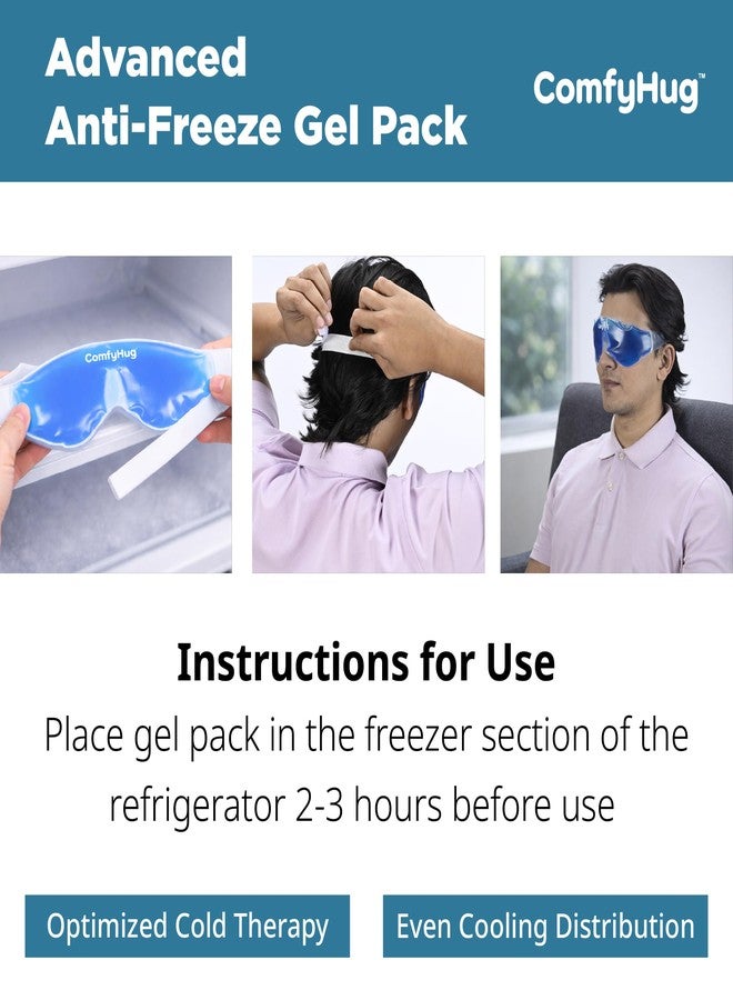 ComfyHug Cooling Gel Eye Mask for Puffy Eyes, Dark Circles & Migraines - Reusable Cold Compress Therapy Pack with Adjustable Strap for Sleep, Headaches & Eye Relaxation (Pack of 1) - Image 3