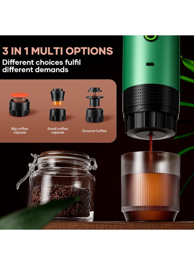 MUNTAQI 3-in-1 Portable Espresso Coffee Maker KF-JN-02 – Compatible with Capsules & Ground Coffee, Built-in Water Heating System, Automatic Extraction, 60ml Tank, 5-Minute Brew Time – Enjoy Fresh Coffee Anytime, Anywhere - Image 3