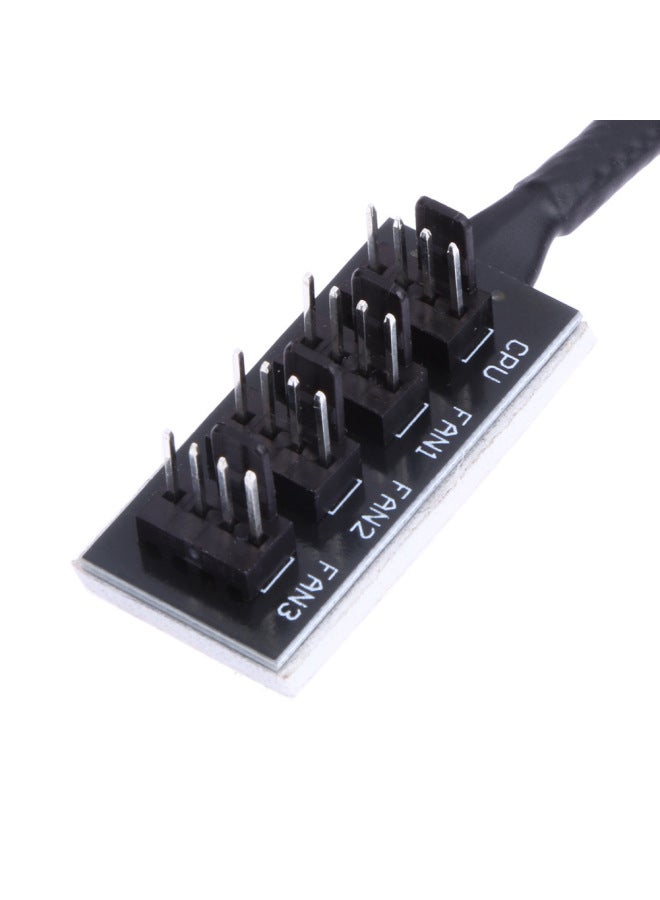 وحدة المعالجة المركزية للكمبيوتر 4PIN PWM 1 دقيقة 3 كابل توصيل كابل شبكة جلد الثعبان 30 سم سلك توصيل مروحة التبريد - اللون: 4 قطع من لوحة الدائرة - Image 4