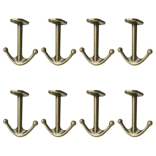 DEEKOUDT Ball Two Prong Ceiling Hook for Closet Top Bathroom Kitchen Cabinet Garage Pack of 8 (Bronze) - Image 1