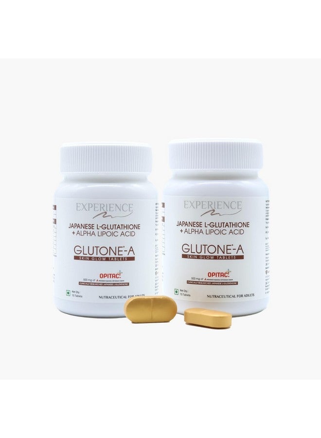GLUTONE Glutone-A | Japanese Glutathione Tablets for Skin Whitening with Alpha Lipoic Acid | Glowing Skin, Reduces Pigmentation & Dark Spots | 30 Tablets - Image 1