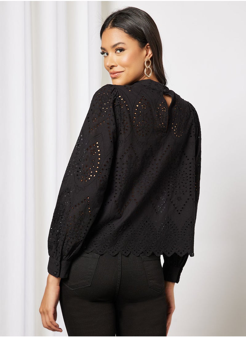 Jacqueline de Yong - Broderie Anglaise Top - Image 1