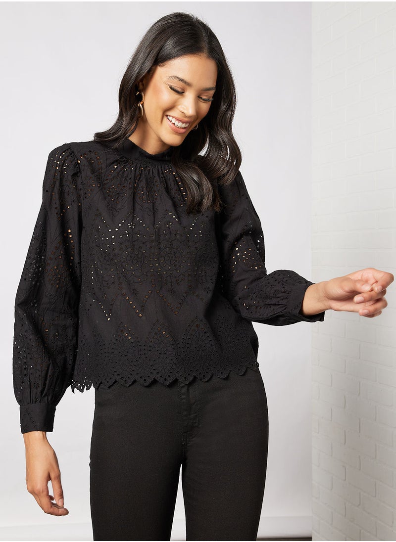 Jacqueline de Yong - Broderie Anglaise Top - Image 1
