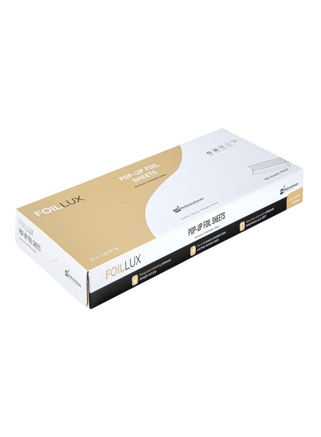 Restaurantware Foil Lux 12 x 10.8 Inch Pop-Up Foil Sheets, 100 Disposable Foil Papers For Food - Orange Peel Embossing, Interfolded, Black Aluminum Foil Sheets, Greaseproof, Freezable, Oven Ready - Restaurantware - Image 2