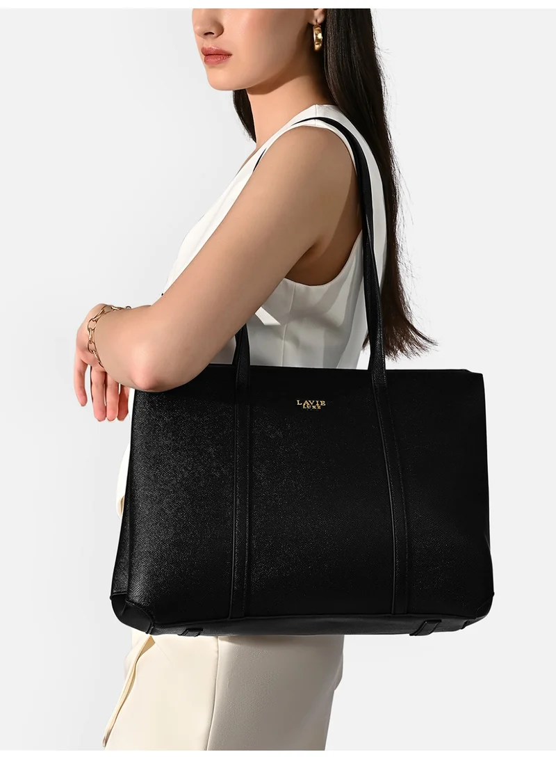 Lavie Luxe Women's Relax 3 Compartment Large Tote (Black)