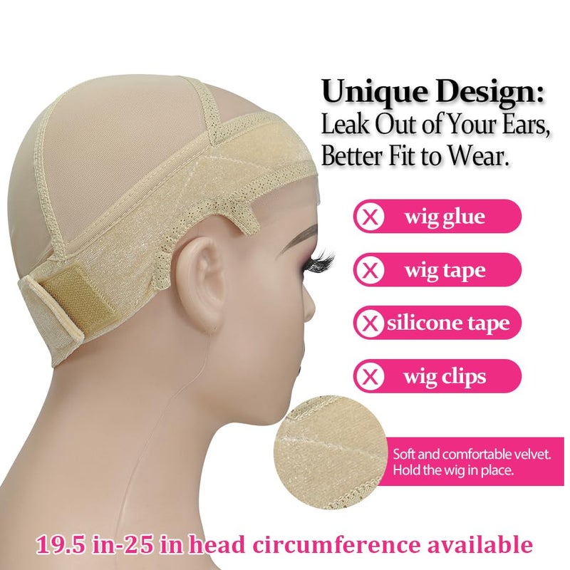 Labhairs Lace-MAX Wig Grip Cap for Women - Non Slip, Adjustable Wig Caps Holds Glueless Wigs Securely in Place, Reusable HD Lace Cap with Headband for Lace Front Wigs, One Size Fits All (Nude) - Image 3